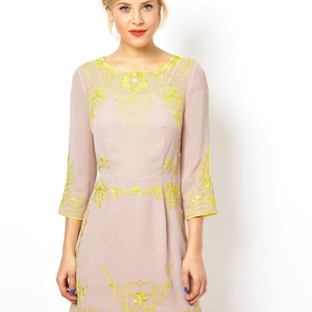 ASOS embroidered slip dress